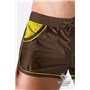 Maskulo - BeGuard Nylon Club Shorts with Contrasting Mesh Inserts Brown