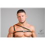 MASKULO - Asymmetrical One Shoulder Rubber Harness Neon Orange