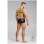 MASKULO - Asymmetrical One Shoulder Rubber Harness Neon Green