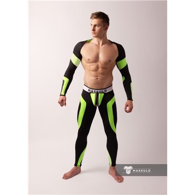 MASKULO - Men's Fetish Leggings Codpiece Neon Green