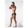 MASKULO - BeGuard Swimming Briefs with Zip Imitation on the Front Olive