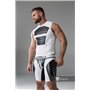 MASKULO - Men's Fetish Shorts Codpiece Zippered rear Full Thigh Pads White