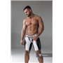 MASKULO - Men's Fetish Shorts Codpiece Zippered rear Full Thigh Pads White