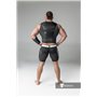 MASKULO - Men's Fetish Shorts Codpiece Zippered rear Full Thigh Pads Black