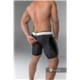 MASKULO - Men's Fetish Shorts Codpiece Zippered rear Full Thigh Pads Black