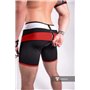 MASKULO - Men's Fetish Shorts Codpiece Zipped Rear Red