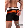 MASKULO - Men's Fetish Shorts Codpiece Zipped rear Neon Orange