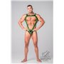 MASKULO - Men's Fetish Bulldog Harness with Cockring Neon Green