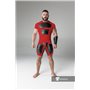 MASKULO - Armored Men's Fetish T-Shirt Spandex Front Pads Red