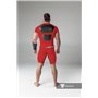 MASKULO - Armored Men's Fetish T-Shirt Spandex Front Pads Red