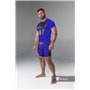 MASKULO - Armored Men's Fetish T-Shirt Spandex Front Pads Royal Blue