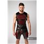 MASKULO - Color-Under Men's Fetish Tank Top Front Pads Red