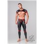 MASKULO - Men's Fetish Crop Top Mesh Sleeves Red