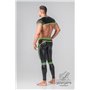 MASKULO - Men's Fetish Crop Top Mesh Sleeves Neon Green