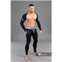 MASKULO - Men's Fetish Crop Top Spandex Long Sleeves Black