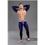 MASKULO - Men's Fetish Crop Top Spandex Long Sleeves Royal Blue