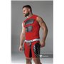 MASKULO - Men's Fetish Tank Top Spandex Front Pads Red