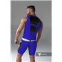 MASKULO - Men's Fetish Tank Top Spandex Front Pads Royal Blue