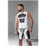 MASKULO - Men's Fetish Tank Top Spandex Front Pads White