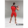 MASKULO - Men's Fetish Top Spandex Shoulder Lacing Red