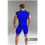 MASKULO - Men's Fetish Top Spandex Shoulder Lacing Royal Blue