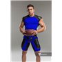 MASKULO - Men's Fetish Top Spandex Shoulder Lacing Royal Blue