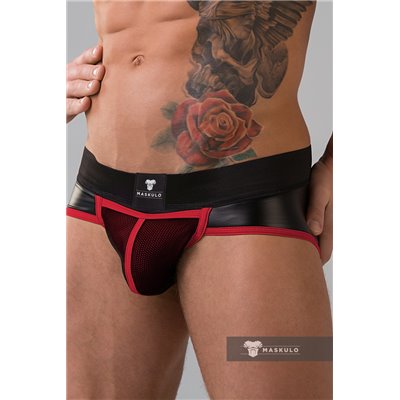 MASKULO - Briefs Mesh Codpiece Regular Rear Red