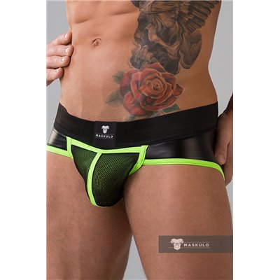 MASKULO - Briefs Mesh Codpiece Regular Rear Neon Green