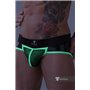 MASKULO - Briefs Mesh Codpiece Zippered Rear Neon Green
