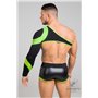 MASKULO - Asymmetrical Long-Sleeved Crop Top Neon Green