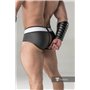 MASKULO - Rubber look Briefs Detachable pouch Zippered rear Black