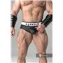 MASKULO - Rubber look Briefs Detachable pouch Zippered rear Black