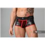 MASKULO - Fetish Trunks Mesh Codpiece Zippered Rear Red