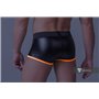 MASKULO - Fetish Trunks Mesh Codpiece Zippered Rear Neon Orange