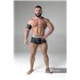 MASKULO - Rubber Look Trunks Detachable pouch Open Rear Black