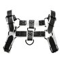 Addikt Smooth Leather Bulldog Harness: Black & White