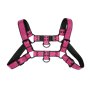 Addikt Smooth Leather Bulldog Harness: Pink