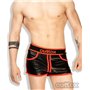 Outtox Perforated Leatherette Shorts Red