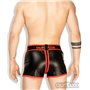 Outtox Perforated Leatherette Shorts Red