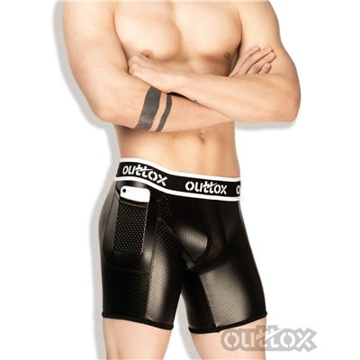 Outtox Mesh Codpiece Elements Shorts Back-Zip Black