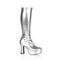 Exotica Platform Boots Silver 4" Heel