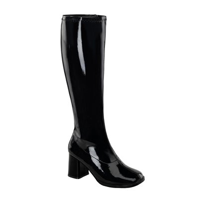 GoGo Plus Size Boots Black 3" Heel