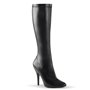 Seduce Stretch Knee Boot Faux Black 5" Heel