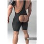 MASKULO - Wrestling Singlet Codpiece Open rear Black