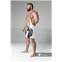 MASKULO - Wrestling Singlet Codpiece Thigh Pads White