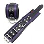 Leather handcuff - Purple/Black