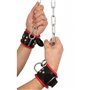 Leather handcuff - Black/Red